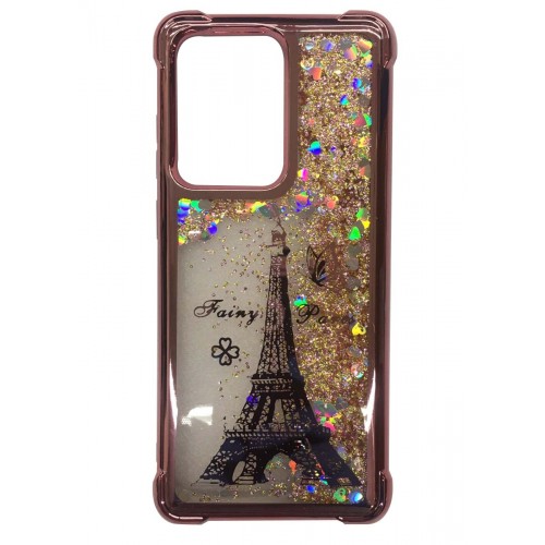 Samsung Galaxy S20 Ultra Waterfall Protective Case Rose Gold Eiffel Tower